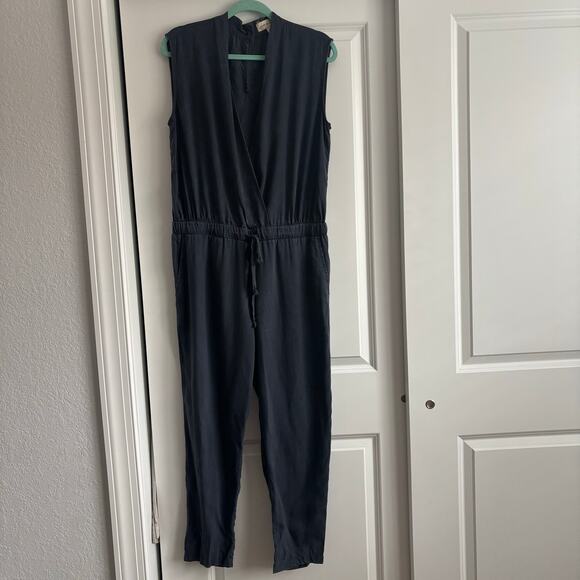 Cloth & Stone Anthro Tencel Jumpsuit Tie Waist Sleeveless Drawstring Jogger M - Picture 2 of 16